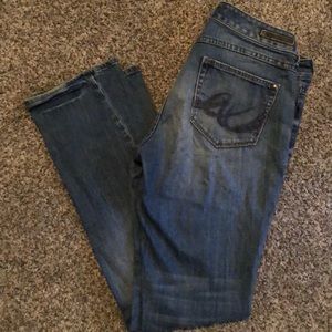 Medium wash express bootleg jeans